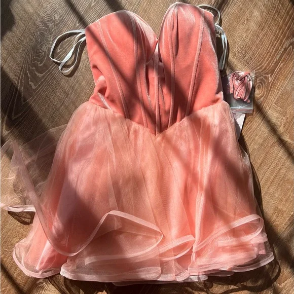 NWT Alyce Paris Kalani Hilliker Dusty Rose Pink Strapless Formal Dress Sz 8 - Picture 3 of 4